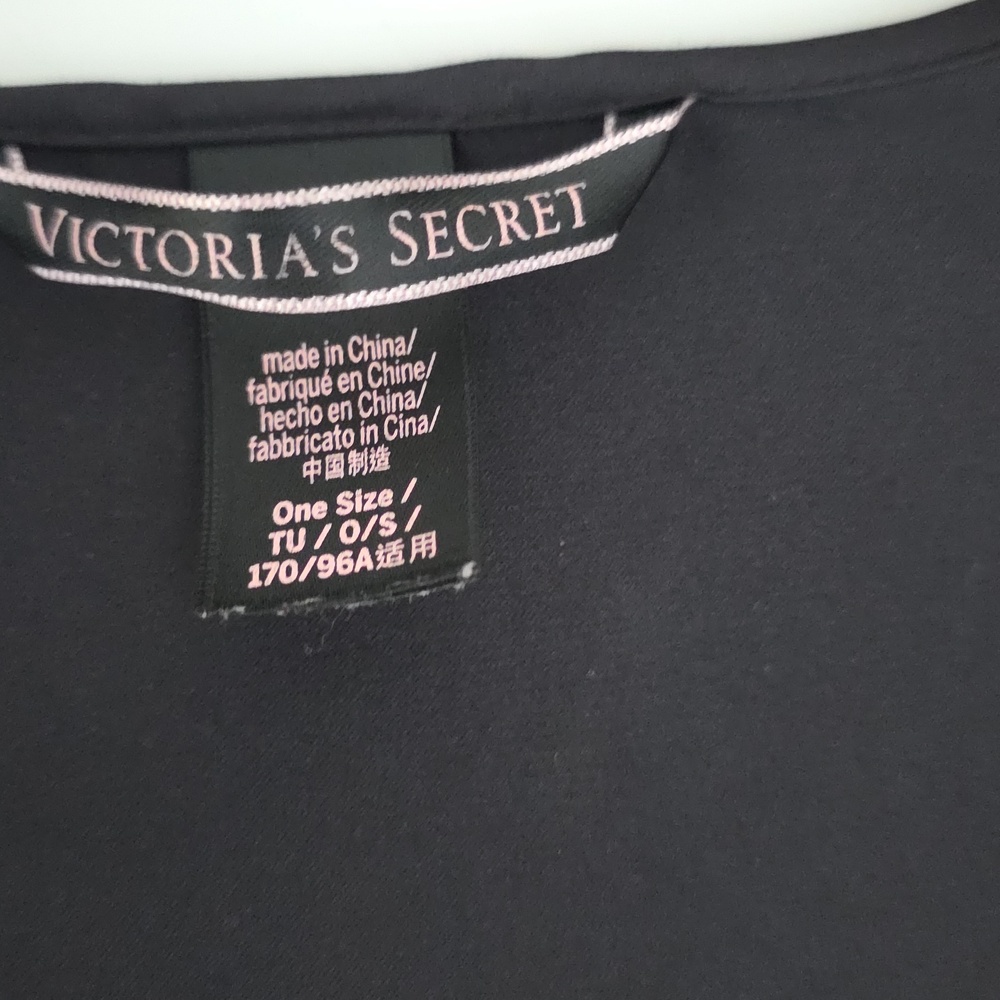 Victoria's Secret Black Tie-Front Flutter Komono - Picture 2 of 8